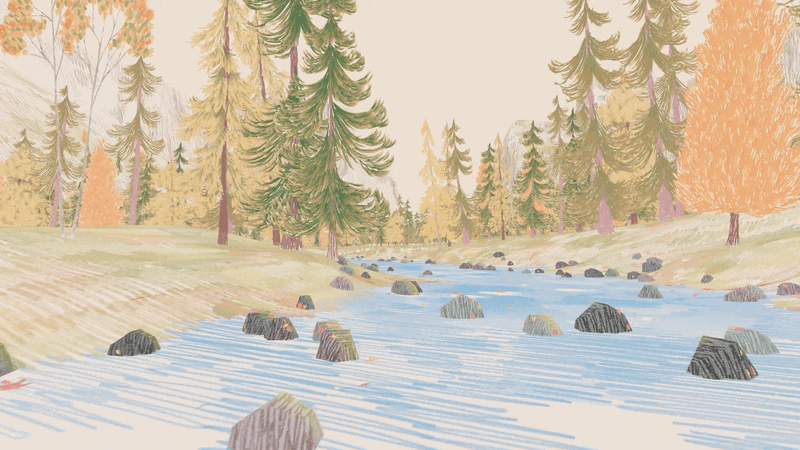 a gif of Robinsson Cravents' autumn landscape