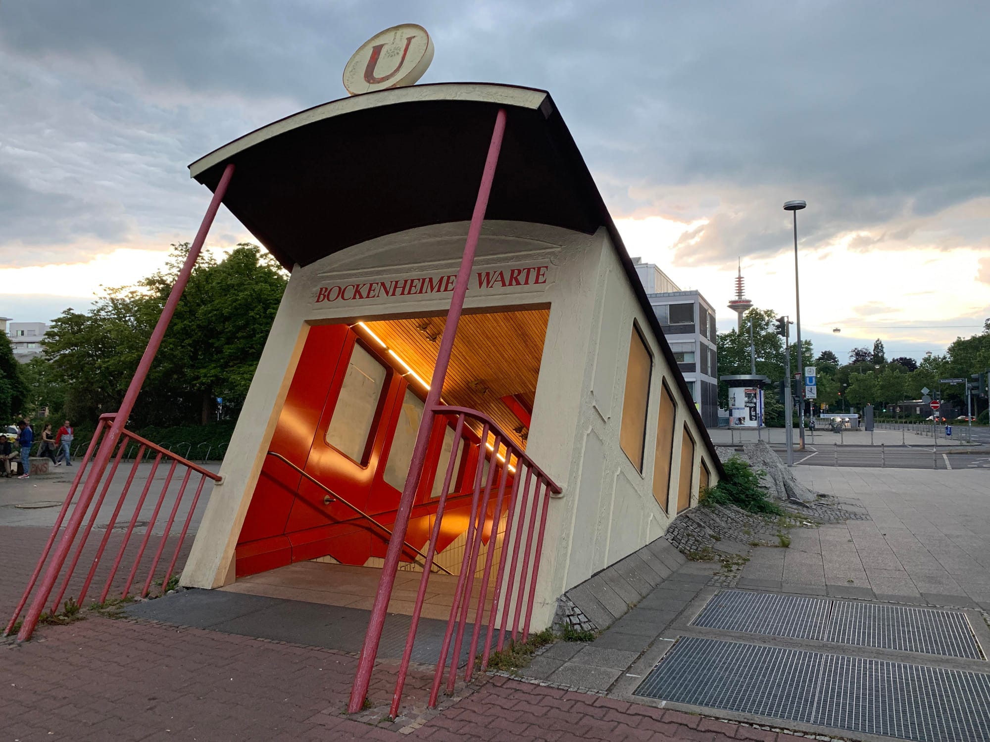 A Partially Submerged Train Car Provides a Dramatic Entrance to Frankfurt’s Bockenheimer Warte Subway Station