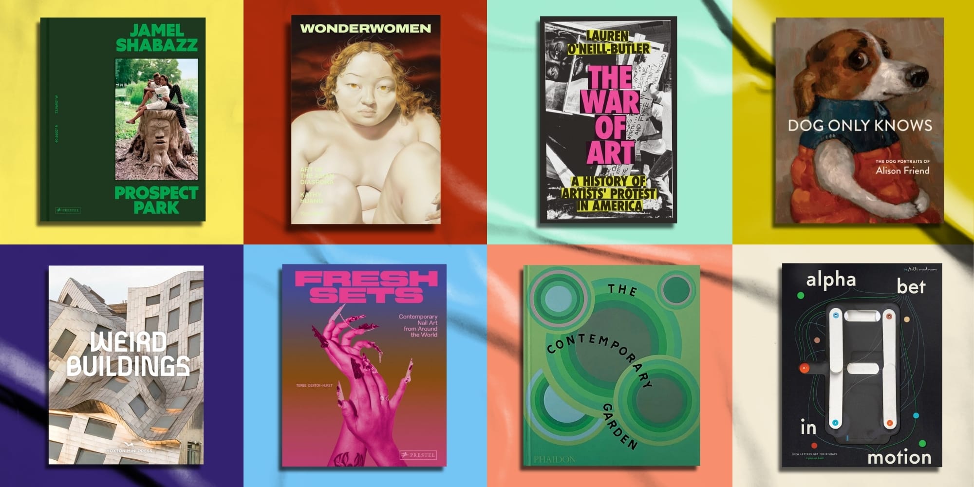 a graphic of eight book covers